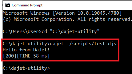 Тестовый скрипт Windows